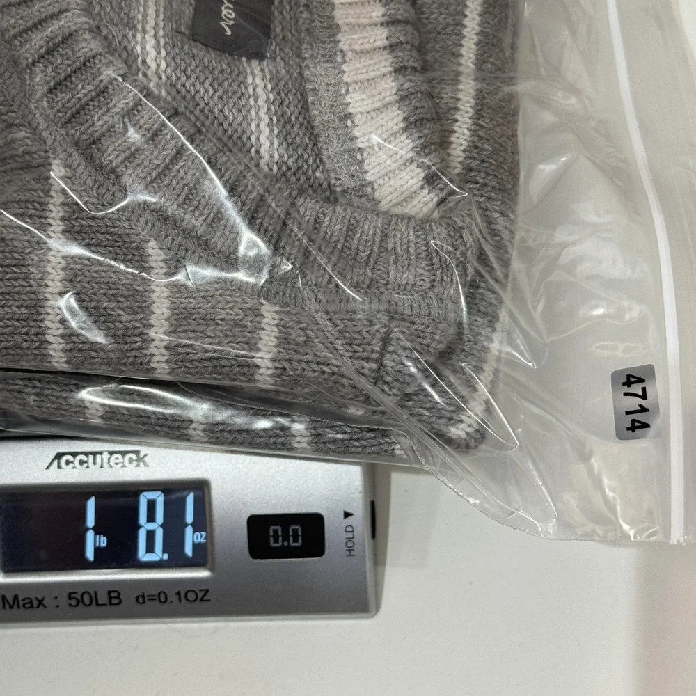 Eddie Bauer Sweater Mens 2XL Gray Striped 100% Cotton Crew Neck Casual Pullover - Picture 9 of 9
